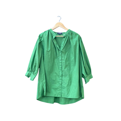 Oxford Size 10 Long Sleeve Top Green 