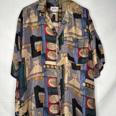 Vintage men’s Silk Road 100% silk shirt size M