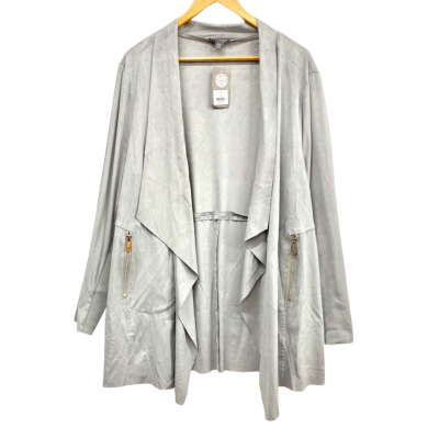 Autograph Grey Suede Open Cardigan Size 20