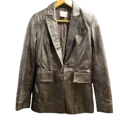 Cue Leather Jacket Size 6 Brown 