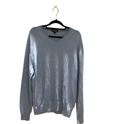 Gazman Mens Size L V-Neck Blue Australian Merino Jumper 