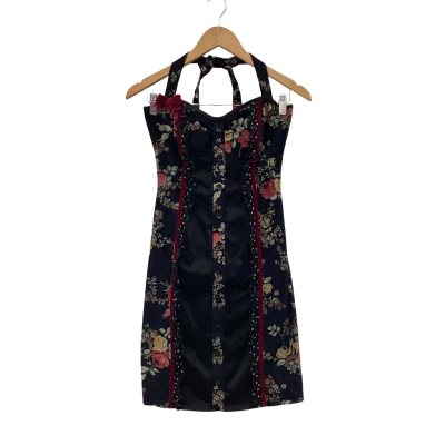 Sex Kitten (Vintage Kitten DAmour) Womens  Size 8 Floral Dress Black (As Is - See Photos) 