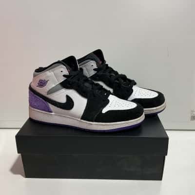 Nike Air Jordan Mid Purple Retro Basketball Suede Sneakers Youth size 6