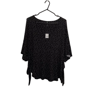 Crossroads Womens  Size S V-Neck Top Black  / Polka Dot / White 