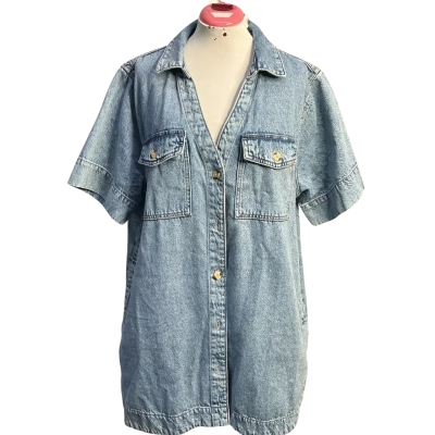 Ceres Life Womens  Size M Shirt Dress Blue 