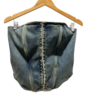 Neon Hart Hook+Eye Front Denim Coreset Womens  Size L Blue 