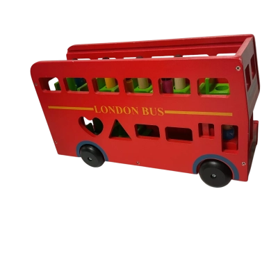 Jack and Jill wooden London bus with passengers and driver