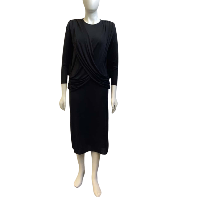 `Vintage’ Carla Zampatti Womens  Size 10 Criss Cross Layer Midi Dress Black