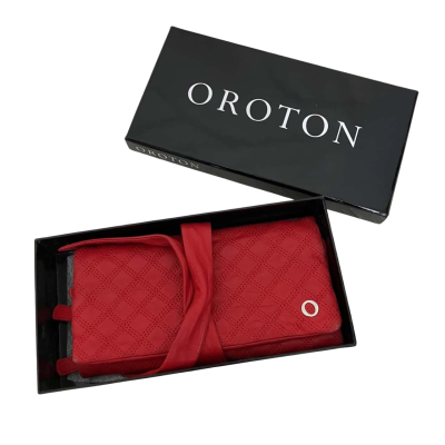 Oroton Womens Clutch Red Leather Jewellery Hilder