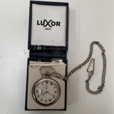 Luxor Swiss pocket watch and chain
