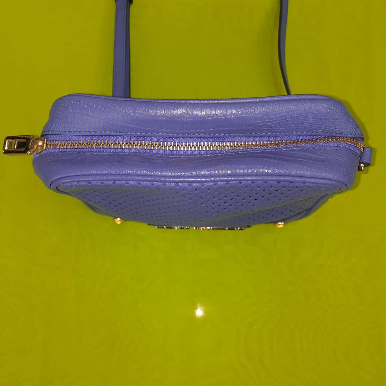 Juicy Couture Holographic Purple Gold Hardware Cross body Handbag Women