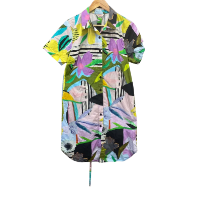 Gorman Womens  Size 10 Short Sleeve Dress  Green / Purple 