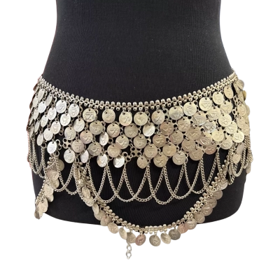  Women’s Bell Dancer Metallic Belt Size One Size 