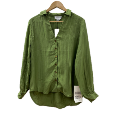 Never Fully Dressed Womens Shirt Size 8 Button Up Top olive