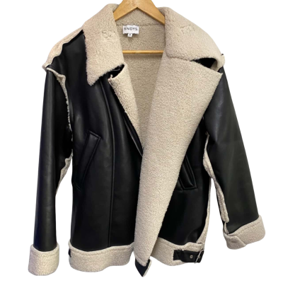 SNDYS Womens  Size S Leather Jacket Black  