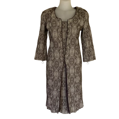 Vintage* Lisa Barron   Two Piece Set,  Dress and Overcoat.   Size S-M 