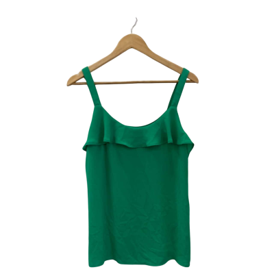 Jacqui-E Womens  Size M Shoestring Strap Top Green 