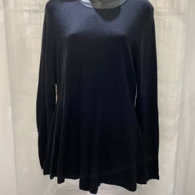 FLOWER BLACK LONG SLEEVE TOP  Size M - RRP $139.00