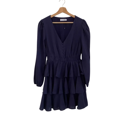 Atmos&Here Womens  Size 10 Long Sleeve Dress / Mini Dress Navy Blue 