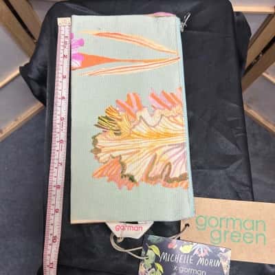 New With Tags MICHELLE MORIN X GORMAN Women's Iris Upon A Zip Purse Floral / Orange / Pink / Teal / Yellow  RRP: $29