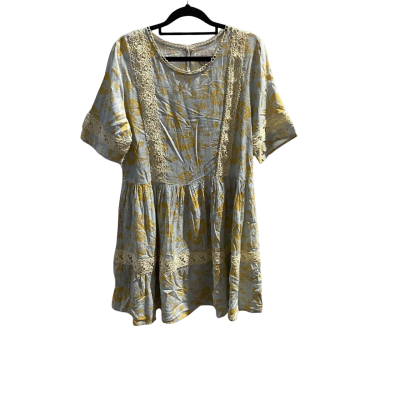  Sunday MiAmor Womens Babydoll Dress Blue / Gold Size M