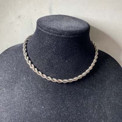 Oroton Twisted Chain Silver Tone Necklace