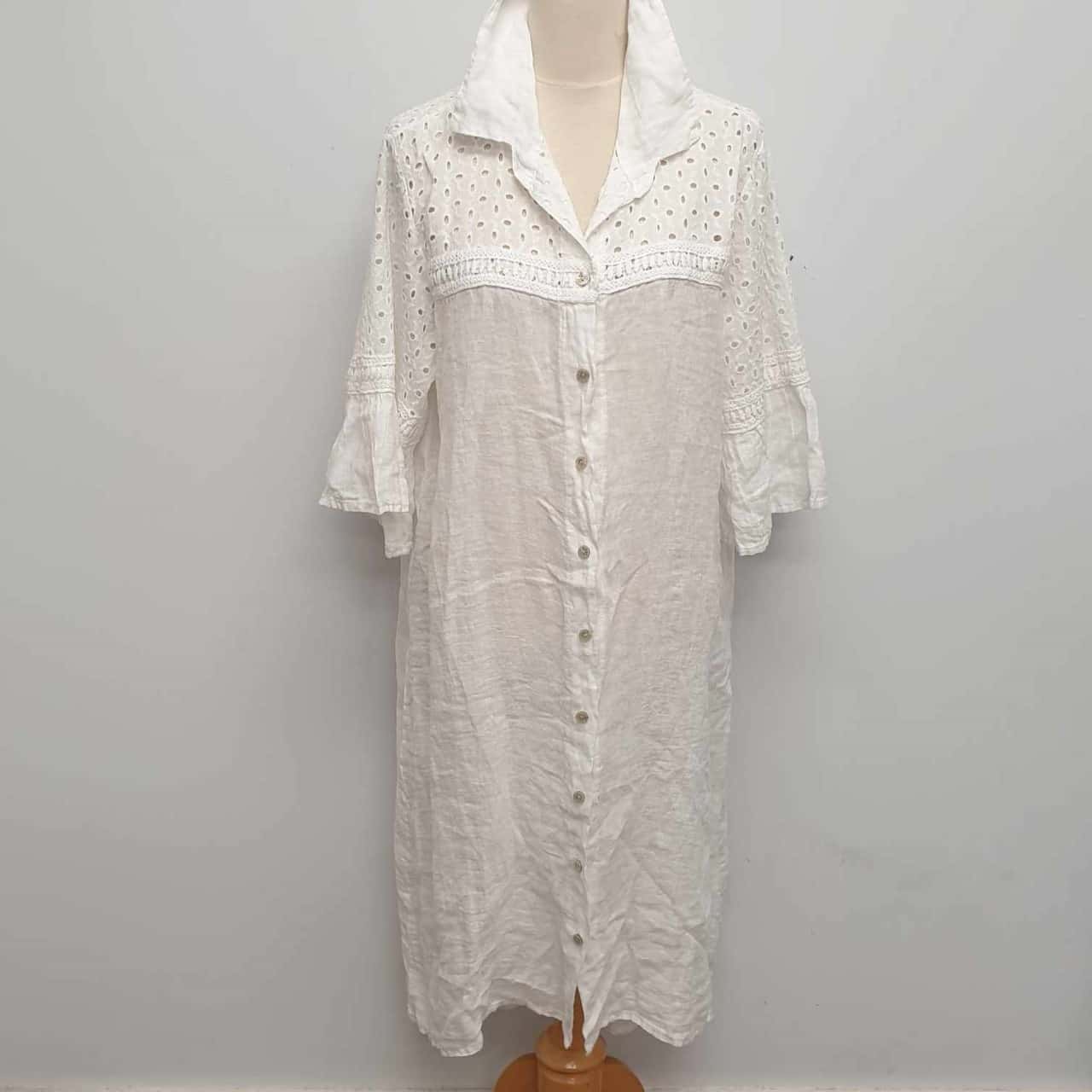 The Italian Cartel Made in Italy Stunning Nadia White Linen Dress - Brand  New with Tags - RRP $169.95 (s)