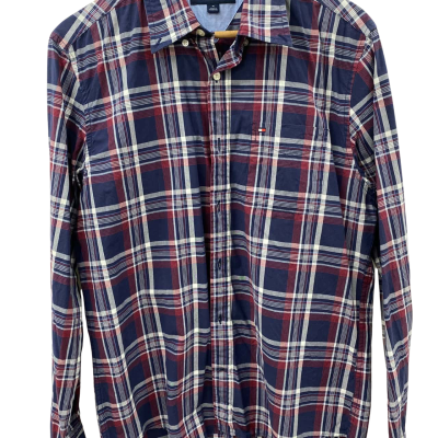 Tommy Hilfiger Mens  Size M Checked Shirt Navy Blue / Red / White 