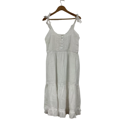 HUMIDITY Beautiful Boho White Dress Size 12 Fully Lined