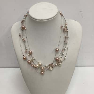 Womens 5 strand beaded Necklace 
