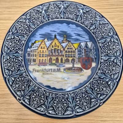 Vintage Marzi & Remy Decorative German Souvenir Plate – Frankfurt am Main Römer