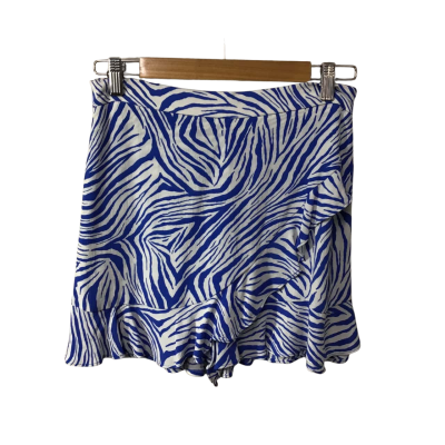 Zara Womens Size M Blue /  White Pattern Frilly Skorts (new)