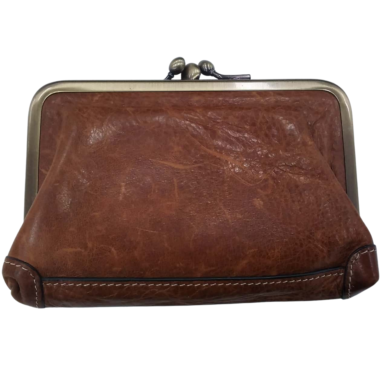 Brown Genuine Leather Clasp Coin Purse (396)
