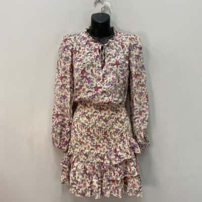 Sportsgirl Womens  Size 4 Mini Dress Cream / Paisley Floral 