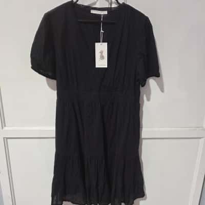  Foxwood Womens  Size 16 Midi Dress Black  