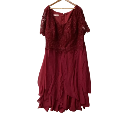 JJ's House Womens  Size 28 Formal Dress Maroon Ha