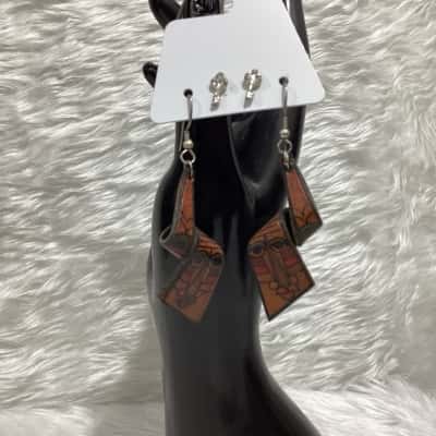  Womens Earrings Brown / Other 