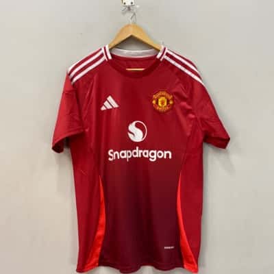 BNWOT Adidas Manchester United FC #17 Garnacho Mens  Size L Jersey Red 