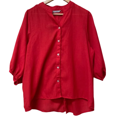 BNWT Katies Womens Size 14 Red Elbow Sleeve Shirt