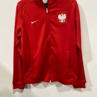 Nike  Polska Mens  Size M Front Zipper Red 