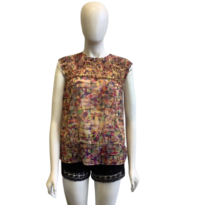 Ted Baker Women's Brand Size 1 Sleeveless Top Multicoloured Pattern 