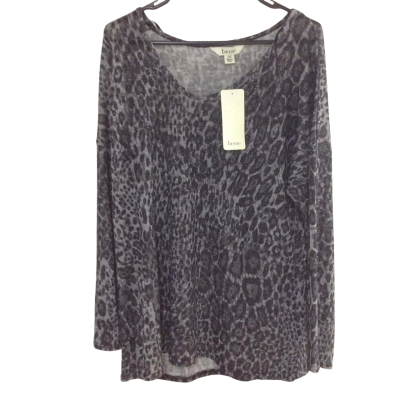 beme Womens  Size XS Crew Neck Top Animal print / Black  / Grey 