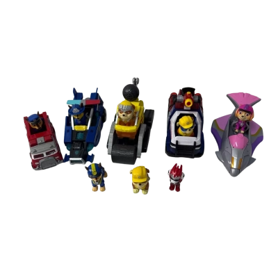 Paw patrol x 5 light and sound vehicles with extra figures