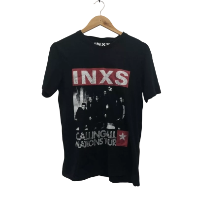 INXS Calling all Nations Tour Womens  Size S Short Sleeve Top Black  