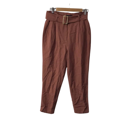Piper Womens Size 10 Terracotta Orange Straight Leg Pants with Belt