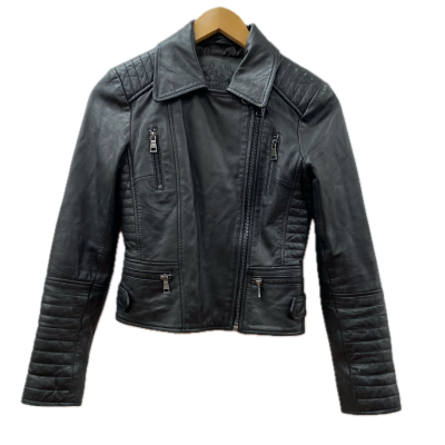 Forever New Womens Leather Jacket Size 6 Black  