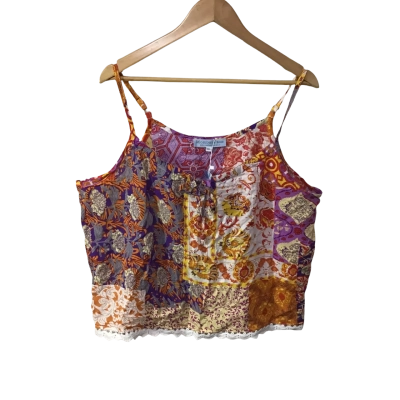 Mombasa Rose Women  Size XXL White / Multicoloured Pattern Valencia Cami Top (new)