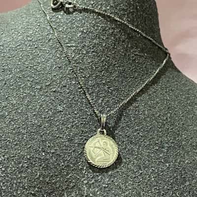 SILVER - 999 BULLION MARK SAGITARIUS PENDANT WITH 925 MARKED CHAIN 