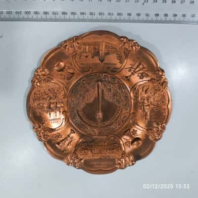 Vintage Brass Plaque Souvenir Stuttgart 