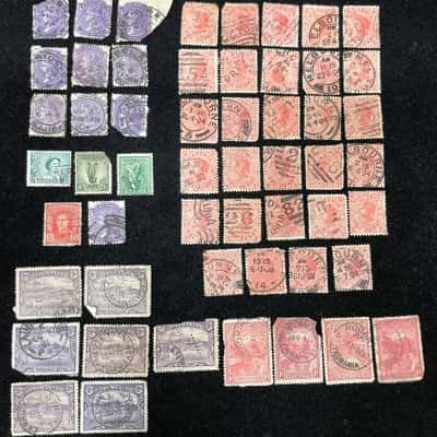 Lot of 54 Vintage Early to Mid 20th Century Australian Stamps